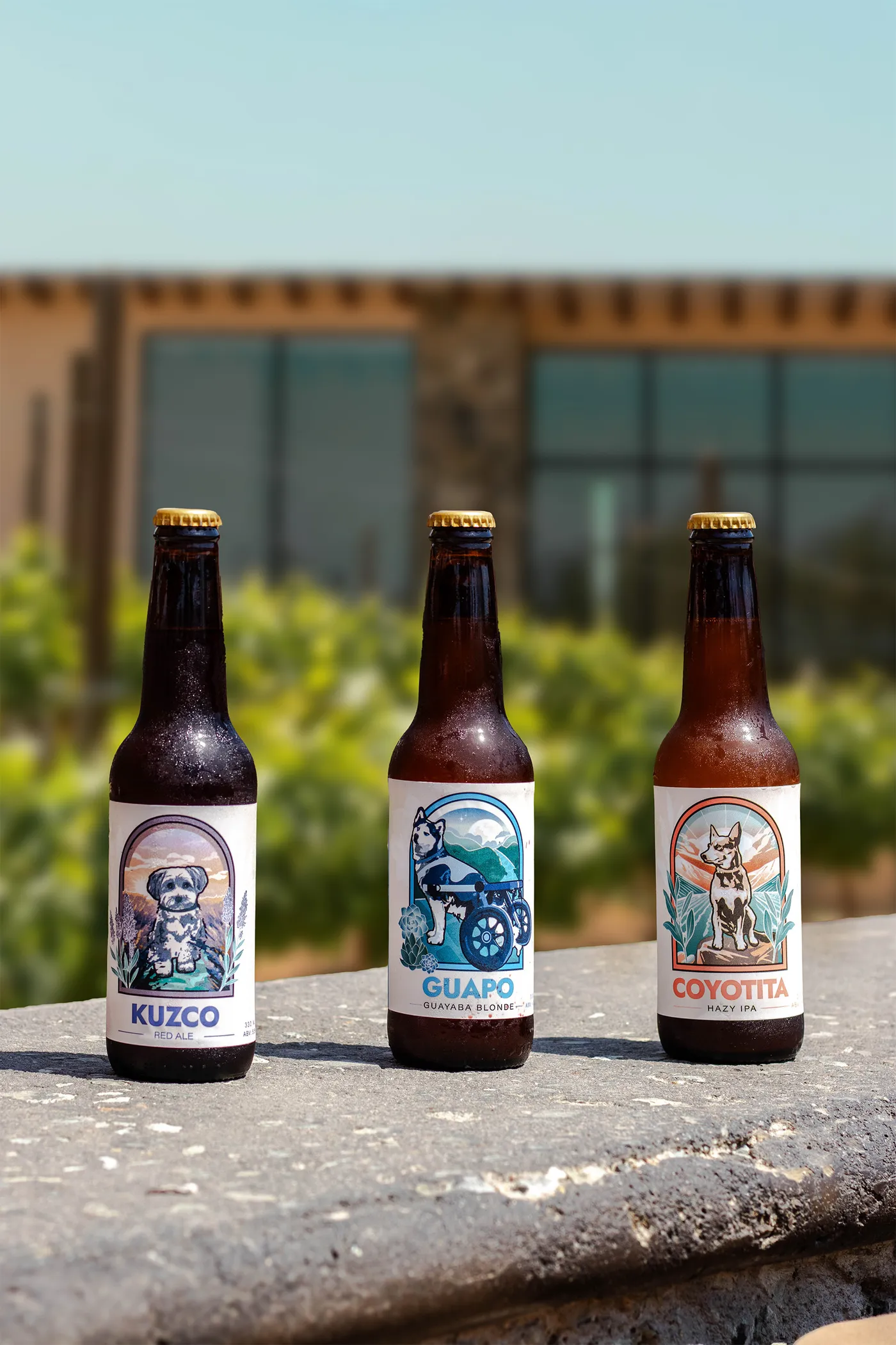 Coyotita, Guapo y Kuzco, las tres cervezas a beneficio de La Manada Feliz